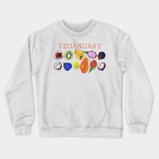 VEGANUARY, fruit rainbow funny quotes Crewneck Sweatshirt